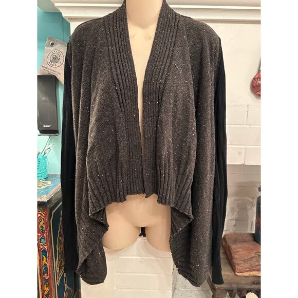 VINTAGE KOKUN CASHMERE WOOL TWEED SWINGY CARDIGAN SWEATER M - Picture 2 of 6